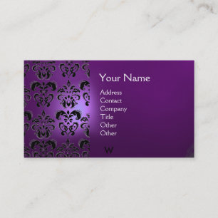 WAX SIEGEL DAMASK MONOGRAMM lila Visitenkarte