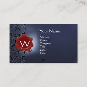 WAX SIEGEL DAMASK MONOGRAMM VISITENKARTE