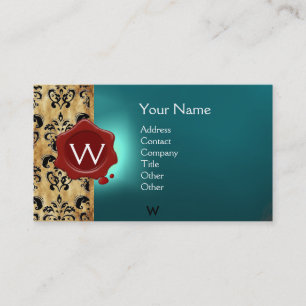 WAX SIEGEL DAMASK PARKMONOGRAM VISITENKARTE