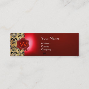 WAX SIEGEL DAMASK PARKPLATZ MONOGRAMM rot Mini Visitenkarte