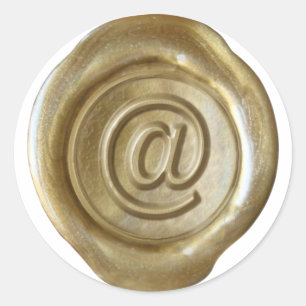 Wax Siegel Monogram - Gold - Bold @ - Runder Aufkleber