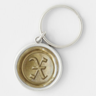 Wax Siegel Monogram - Gold - Old English X - Schlüsselanhänger