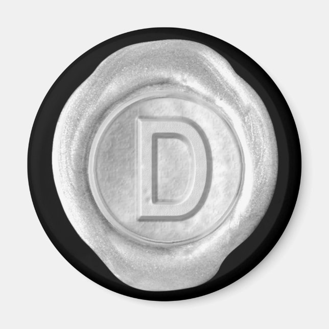 Wax Siegel Monogram Magnet - Silver - Bold Style - (Vorne)