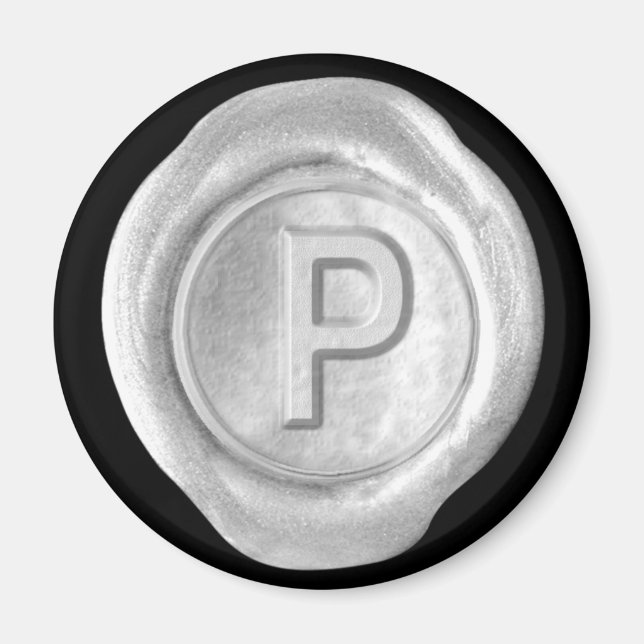 Wax Siegel Monogram Magnet - Silver - Bold Style - (Vorne)