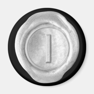Wax Siegel Monogram Magnet - Silver - Bold Style -