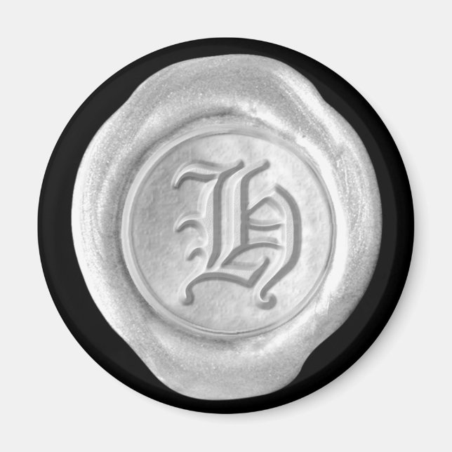 Wax Siegel Monogram Magnet - Silver - Old English  (Vorne)
