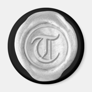 Wax Siegel Monogram Magnet - Silver - Old English 
