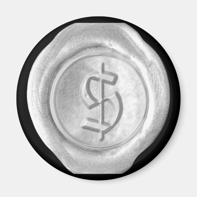 Wax Siegel Monogram Magnet - Silver - Old English  (Vorne)