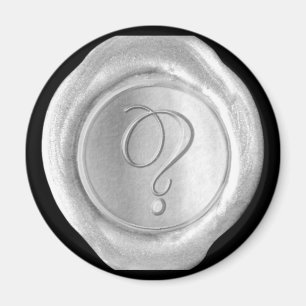Wax Siegel Monogram Magnet - Silver - Script Style