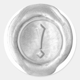 Wax Siegel Monogram - Silve - Old English ! - Runder Aufkleber