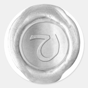 Wax Siegel Monogram - Silver - Artistic Style V - Runder Aufkleber