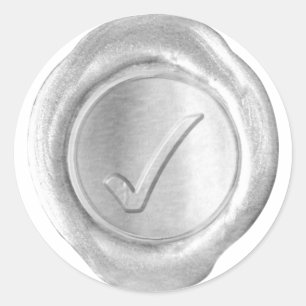 Wax Siegel Monogram - Silver - Custom Karo Mark - Runder Aufkleber