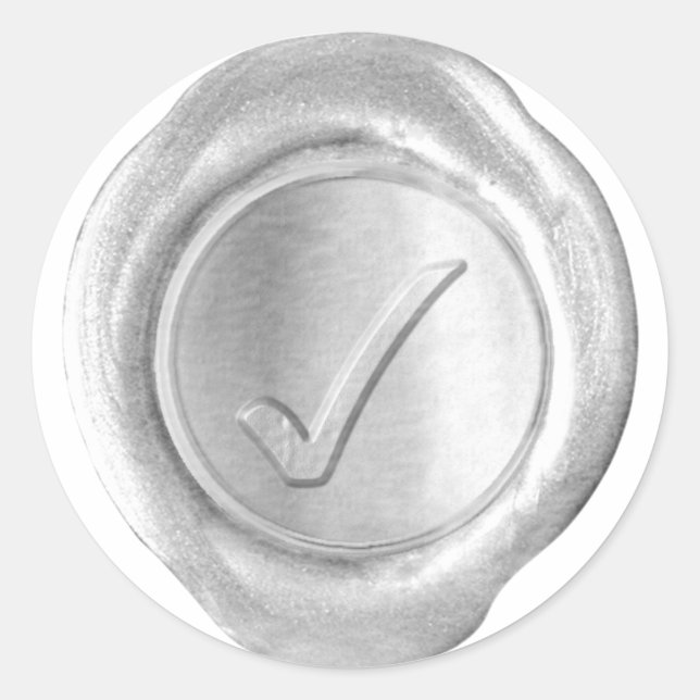 Wax Siegel Monogram - Silver - Custom Karo Mark - Runder Aufkleber (Vorderseite)