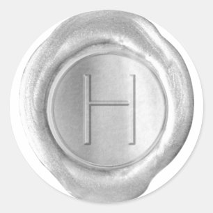 Wax Siegel Monogram - Silver - ModernSlim H - Runder Aufkleber