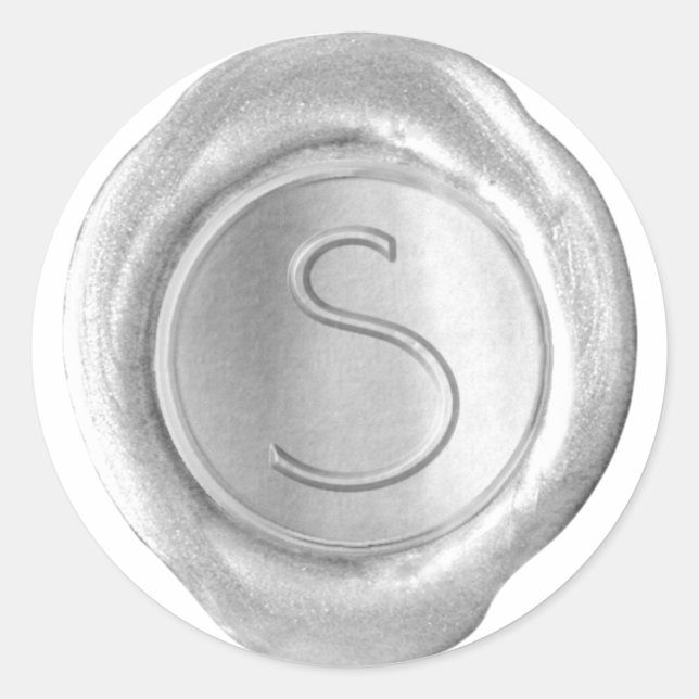 Wax Siegel Monogram - Silver - ModernSlim S - Runder Aufkleber (Vorderseite)