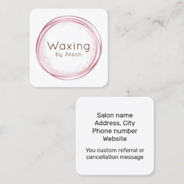 Waxchirurgische Visitenkarte Rosa Quadrat