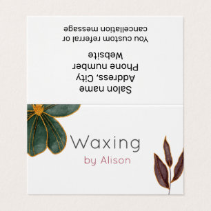 Waxing Esthetician Goldmaroon aquamarin Visitenkarten