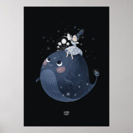WAXING MOON WHALE von Alexandra Dikaia Poster