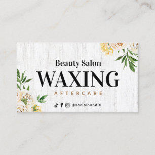 Waxing Wood Spring Aftercare Card Visitenkarte