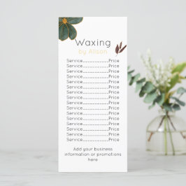 Waxtechniker/Ästhetiker Goldener Maroon aquamarin Menükarte