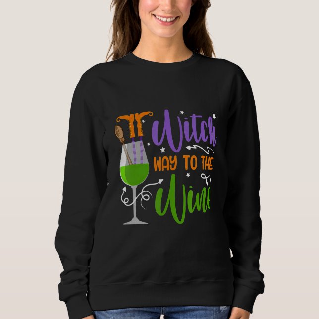 Way To The Wine Halloween Witch Cool Tee (Vorderseite)