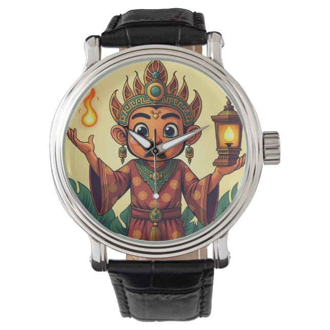 Wayang Amanah Javanese Armbanduhr (Vorderseite)