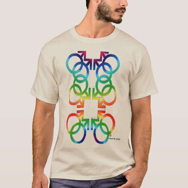 WAyCOOL VOLLER REGENBOGEN-GRADIENT-FARBIGER T-Shir T-Shirt (Vorderseite)