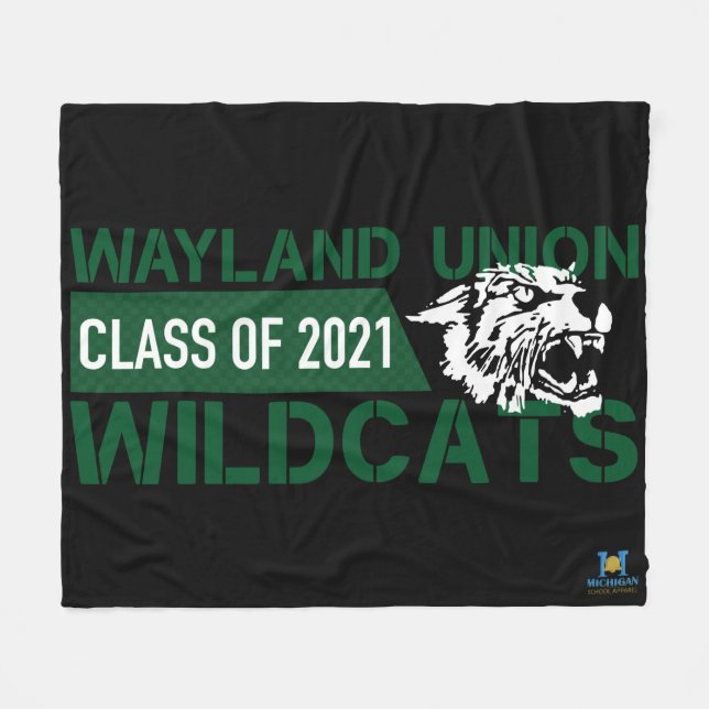 Wayland Union Wildcats #3 Fleecedecke (Vorderseite (Horizontal))