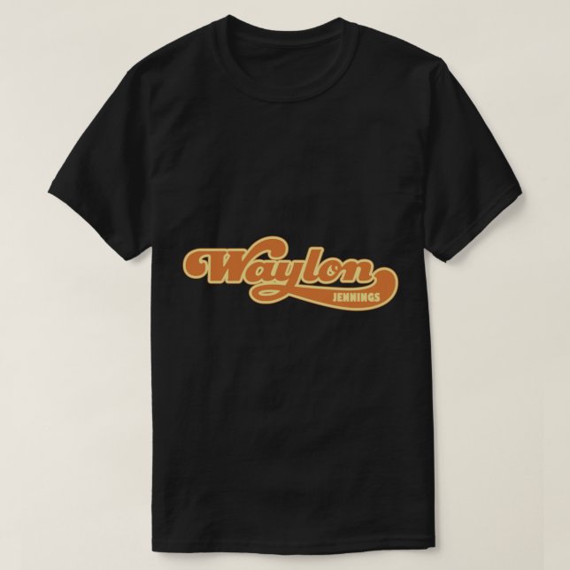 Waylon Jennings Script Logo Classic T - Shirt (Design vorne)