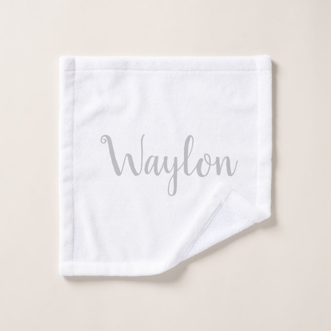 Waylon Name in hellgrau, Waschlappen (Waschlappen)