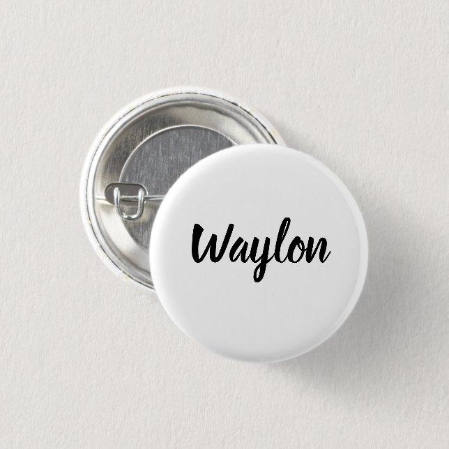 Waylon Name in kurvenreicher Schrift, Button (Vorne & Hinten)