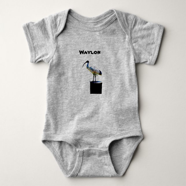 Waylon Name mit Bin Chicken, Baby Bodysuit Strampler (Vorderseite)