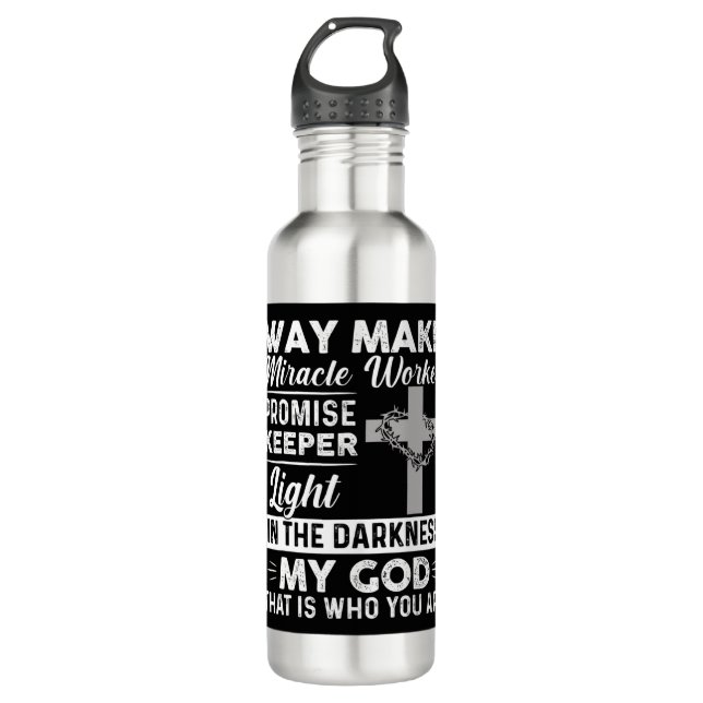 Waymaker Miracle Worker Promise Keeper Light Jesus Edelstahlflasche (Vorderseite)