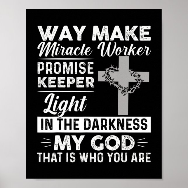 Waymaker Miracle Worker Promise Keeper Light Jesus Poster (Vorne)