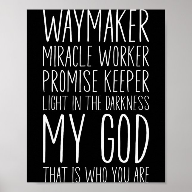 Waymaker Miracle Worker Promise Keeper My God Chri Poster (Vorne)