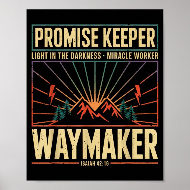 Waymaker Promise Keeper Miracle Worker God Christi Poster (Vorne)