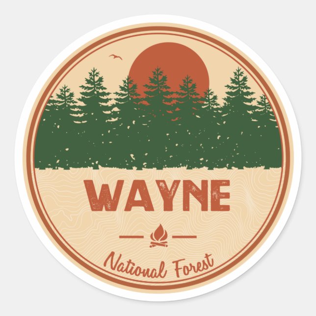 Wayne National Forest Runder Aufkleber (Vorderseite)