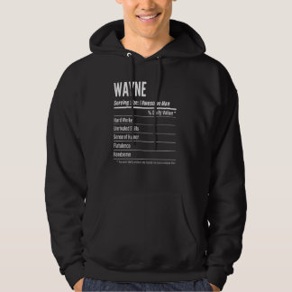 Wayne Serving Size Nutrition Label Calories Hoodie