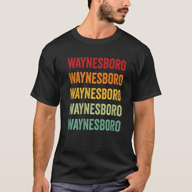 Waynesboro Landkreis Virginia Rainbow Text T-Shirt (Vorderseite)