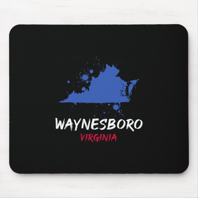 Waynesboro Virginia Va Paint Splatter Vacation Sou Mousepad (Vorne)