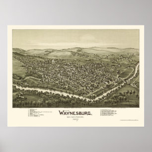 Waynesburg, panoramische Karte PAs - 1897 Poster