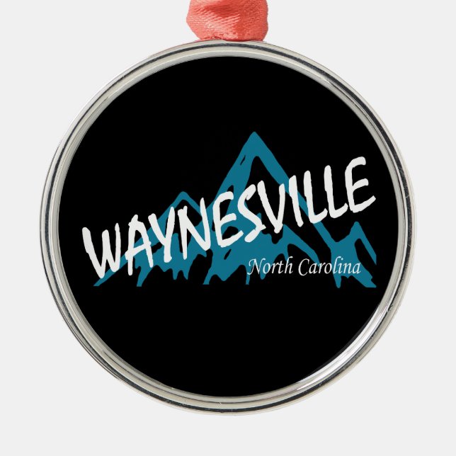 Waynesville North Carolina Mountains Ornament Aus Metall (Vorne)
