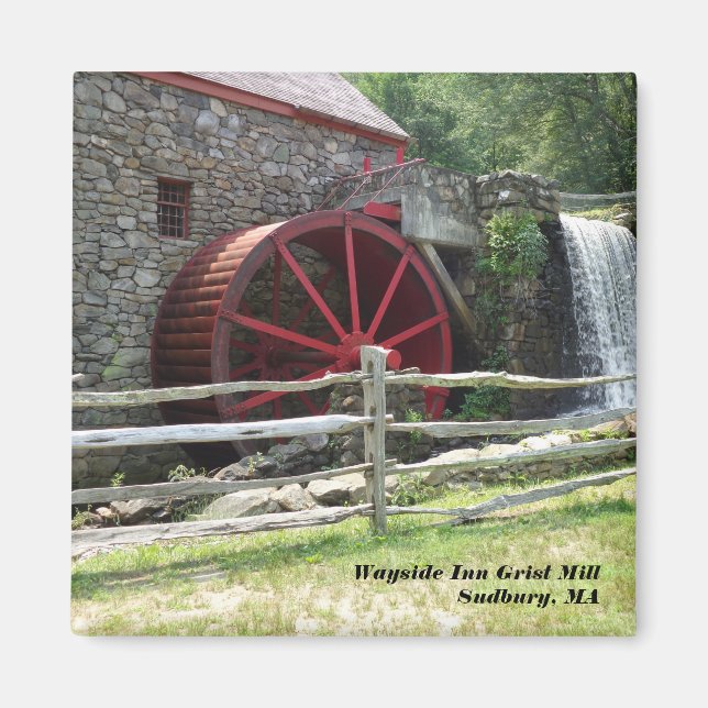 Wayside Inn Grist Mill, Sudbury MA Magnet (Vorne)