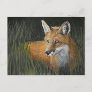 Wayward Red Fox Animal Art Postcard Postkarte