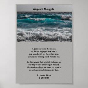 "Wayward Thoughts" Ocean Poster mit Gedicht