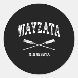 Wayzata Minnesota Nautical Crossed Oars Runder Aufkleber