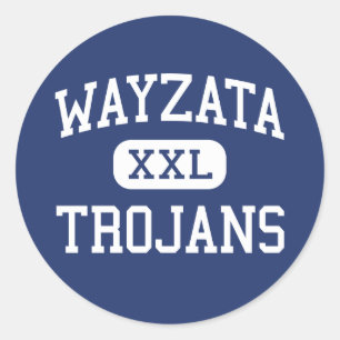 Wayzata - Trojans - Hoch - Minneapolis Minnesota Runder Aufkleber