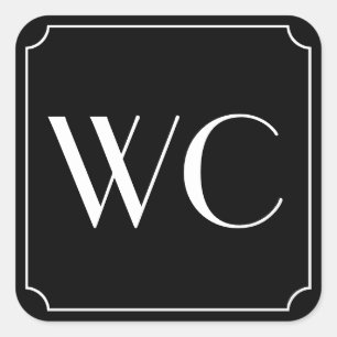 WC-Bad-Schilder Quadratischer Aufkleber
