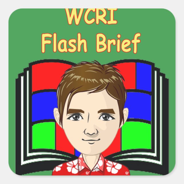 WCRI Flash Briefing Sticker (Vorderseite)