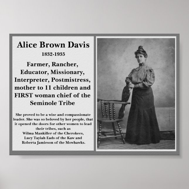 #WCW Alice Brown Davis Seminole Chief Native Am. Poster (Vorne)